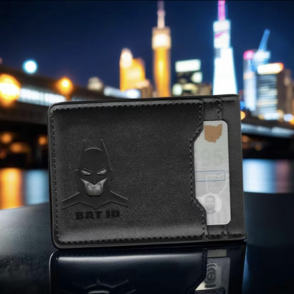 Leather Bat Wallet -Stylish Superhero Design, Durable Bifold Wallet with Multiple Card Slots, Cash Compartment,and lconic Logo(1 Piece) - 图片 5